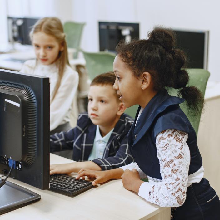 kids working on a computer