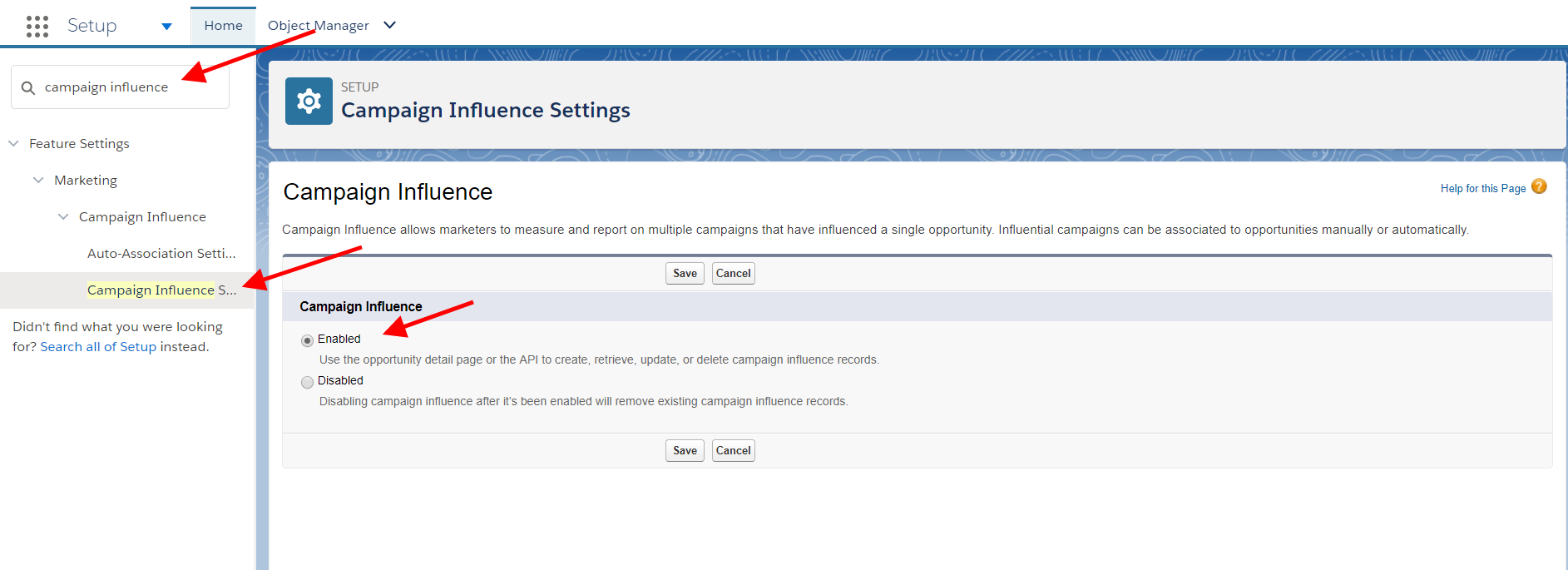 Campaign Influence Setup 1