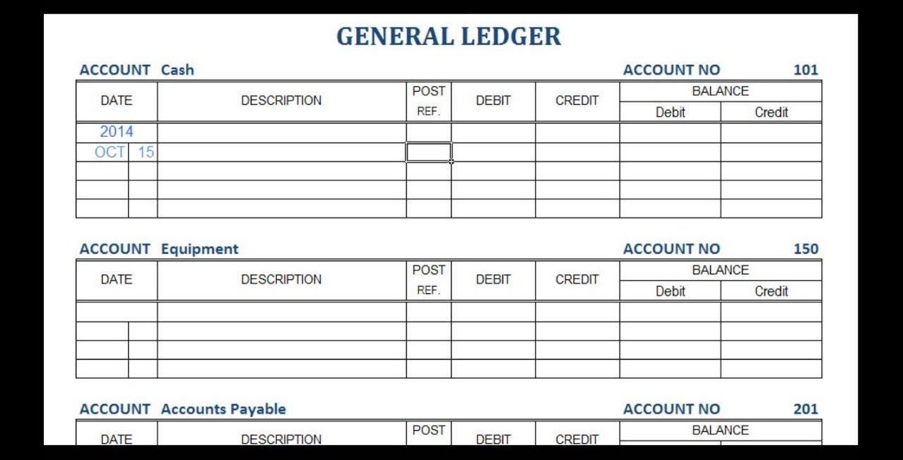 Example of a General Ledger