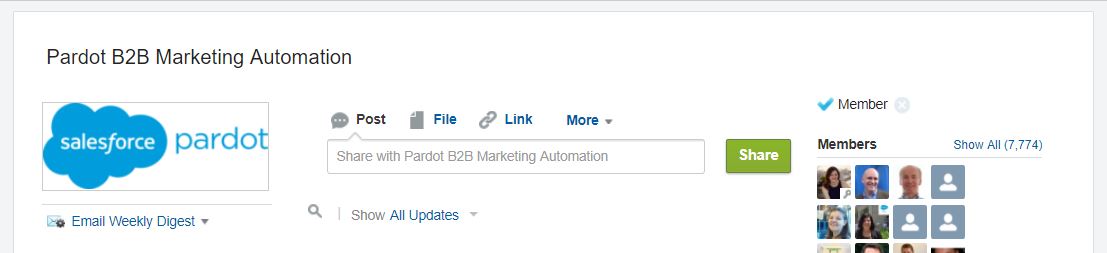 Pardot b2b marketing community on salesforce success community