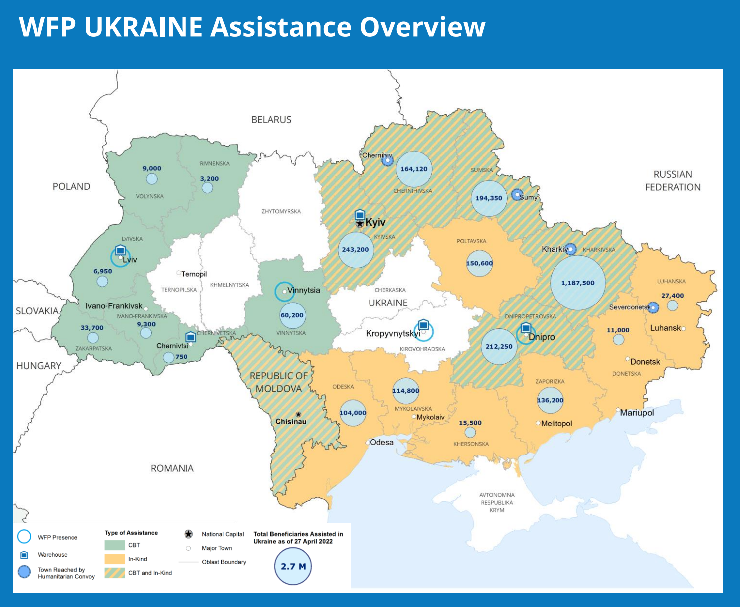 World Food Programme Ukraine aid map