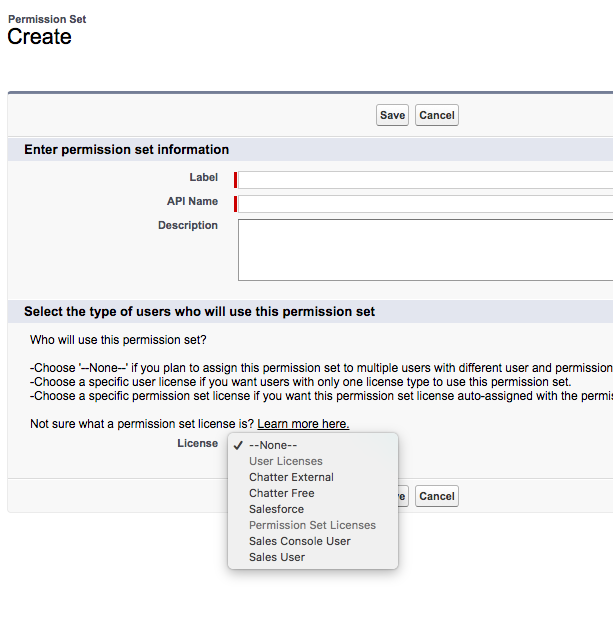 Creating New Permission Sets