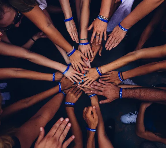 hands in a circle