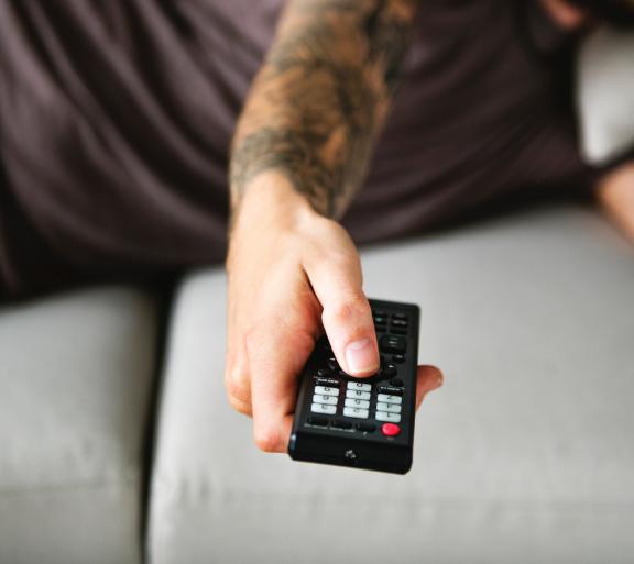 man with remote