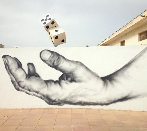 mural of a hand