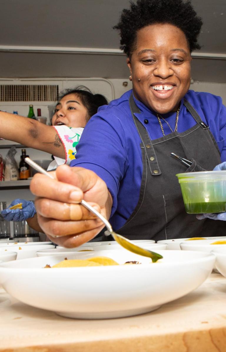 woman cooking