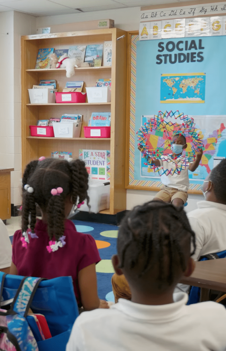 teacher with students