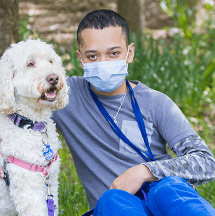 boy with dog