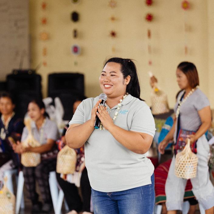 woman speaking to group