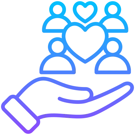 hands holding people icon