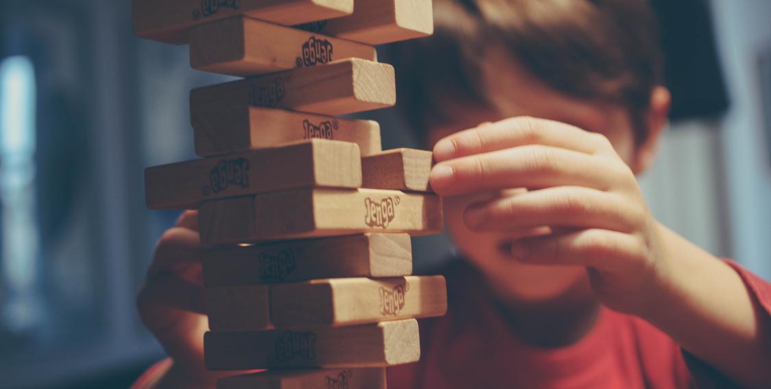 jenga game close-up