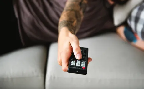 man with remote