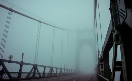 foggy bridge