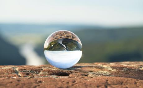 crystal ball on a ledge