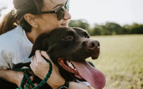 woman with dog