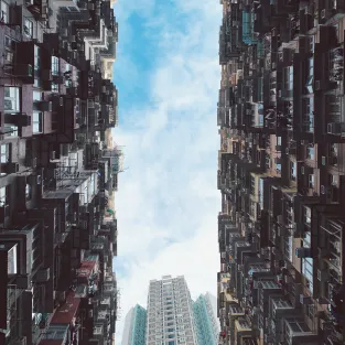 looking up at the sky